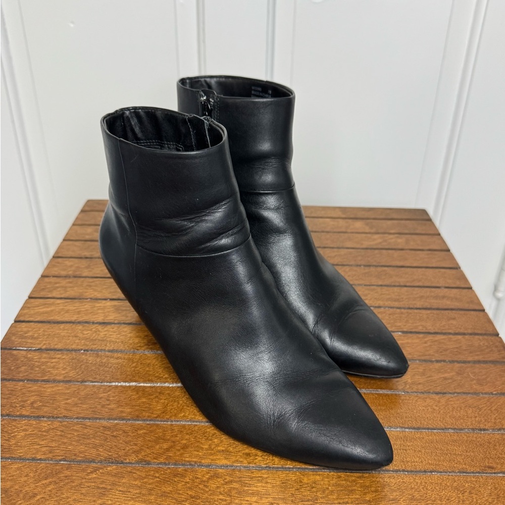 Cole Haan Slim Wedge Black Ankle Boots